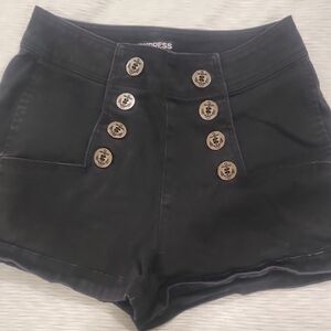 Express Women's Black High-Waisted Shorts